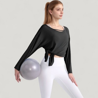 Anna-Kaci Active Women's Long Sleeve Pullover Top with Cutout Scoop Neck and Side Slit Hem - image 3