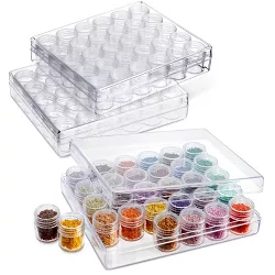 Bright Creations 3 Pack Clear Bead Organizers and Storage Containers with Lids for Glitter, Arts and Crafts, 93 Pieces