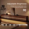 POVISON 118.11'' Mid-Century TV Stand with LED Lights, Modern Entertainment Center, Cabinet with Adjustable Light, Walnut Color - 3 of 4