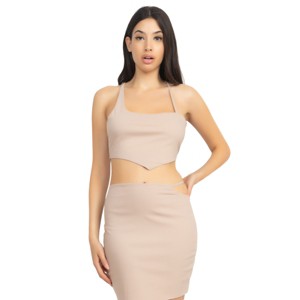 Slickblue Women's Asymmetrical Hem Tank Top & Mini Skirt Set, Cutout Detail 2-Piece Outfit, Color & Size Options - 1 of 4