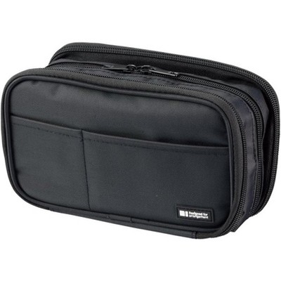 Paaaawaters Zipper Pencil Case, 7.9 x 2.0 x 4.7 Inches, Black