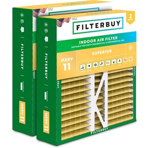 Filterbuy 16x22x5 Air Filter (2-Pack), Pleated MERV 11 Allergen Defense Replacement HVAC AC Furnace Filters for Amana, Coleman, Goodman, York, & More - 1 of 4