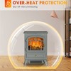 Syemin Indoor Fireplaces 22" Electric Fireplace Heater, Freestanding Fire Place Stove with Overheating Protection, Gray, 16.3"*11"*21.5" - 3 of 4