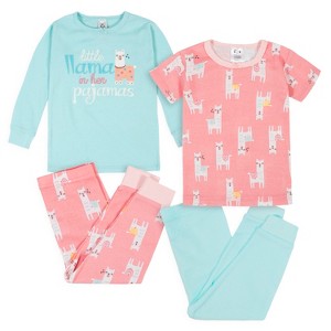 Gerber Infant & Toddler Girls' Snug Fit Cotton Pajamas, 4-Piece Set - 1 of 4