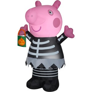 Gemmy Airblown Inflatable Peppa Pig in Skeleton Costume, 4.5 ft Tall, Pink - 1 of 4