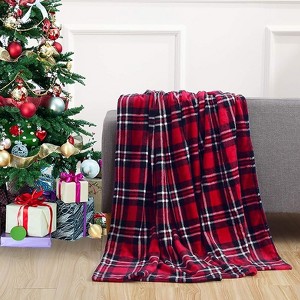 Lomsoe Super Soft Christmas Prints Flannel Blanket, Holiday Theme Home Decor Fuzzy Warm and Cozy Throws for Winter Bedding. - 1 of 4