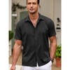 COOFANDY Men's Cuban Guayabera Shirt Short Sleeve Button Down Shirts Casual Summer Beach Shirts - 2 of 4