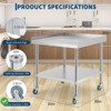 Equipment Grill Stand Table Stainless Steel NSF Certified 400 Lbs Capacity with Adjustable Legs, 2" Edge Baffle - 3 of 4