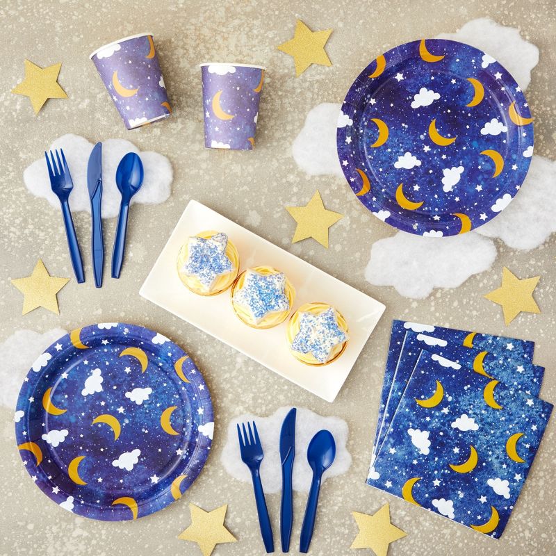 Blue Panda Twinkle Twinkle Little Star Baby Shower Decorations with Paper Plates, Napkins, Cups and Cutlery, Serves 24, 2 of 8