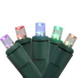 J. Hofert Co 50ct Wide Angle LED Color Changing Battery Operated String Lights - 11.3' Green Wire