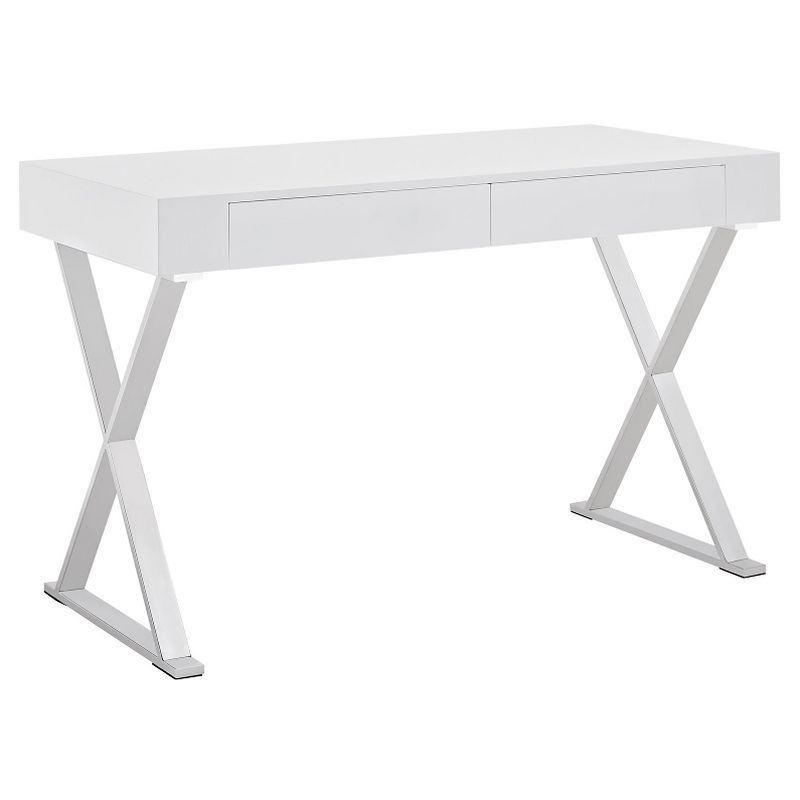 Wood Writing Desk with Drawers White - Modway Furniture, 1 of 6