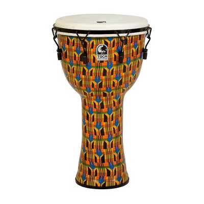 Toca Freestyle Djembe - Kente Cloth Mechanically Tuned