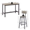 ACEPANO 5-Pieces Accent Dining Coffee Table Sets With Bar Table And 2 Dining Stools-Grey - 2 of 4