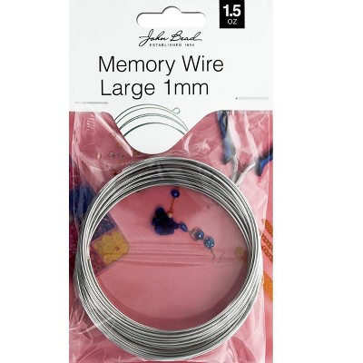 John Bead Must Have Findings Metal Silver 7cm Large Memory Wire for Jewelry Making Findings
