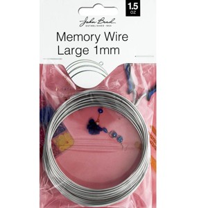 John Bead Must Have Findings Metal Silver 7cm Large Memory Wire for Jewelry Making Findings - 1 of 1