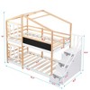 Racxily Bunk Bed House Bed With Roof Windows Blackboard And Storage Ladder Platform Bed, Bed Frame - 4 of 4
