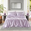Sapphtopaz Luxury Satin Comforter Set, Bedding Set Fitted Sheet Set with 1 Flat Sheet,1 Fitted Sheet,2 Pillowcase, Machine Washable - 3 of 4