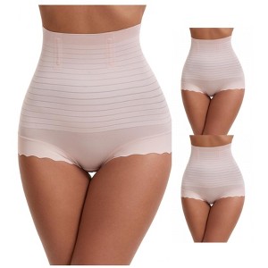 INSPIRE CHIC 3 Packs Women's High Waisted Body Shaper Shaping Tummy Control Panties - 1 of 4