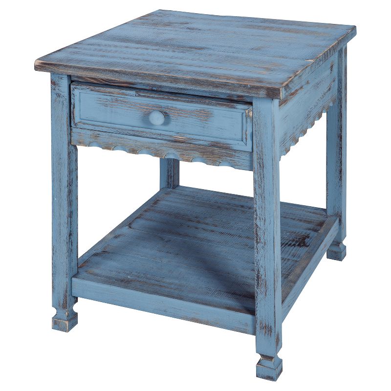Rustic Cottage End Table - Rustic Antique Finish - Alaterre, 1 of 7