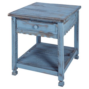 1-drawer End Table Hardwood Blue - Alaterre Furniture