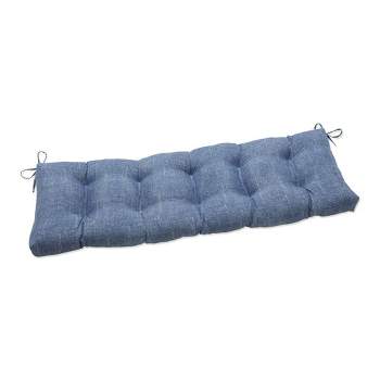 56" x 18" Outdoor/Indoor Tufted Bench/Swing Cushion Tory Denim Blue - Pillow Perfect