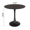 Gulches 3-Piece Mid-Century Tulip Dining Set - 31.5" Black MDF Round Table + 2 Faux Leather Chairs, Black Metal Legs, 2-4 Person - 3 of 4