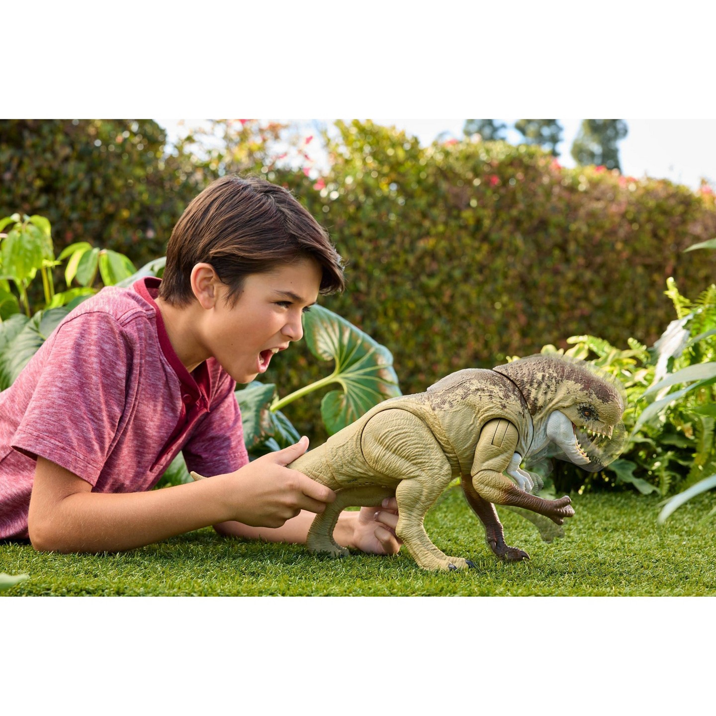 Детская фигурка Jurassic World Rebirth Villain Dino Action Figure, 22" Rumble N Rampage Dinosaur Toy, 2 Attacks — фото 2