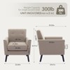 GustoWave Mid-Century Modern Fabric Club Chair, Upholstered Fabric Accent Armchair with Wood Legs - 2 of 4
