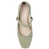 Journee Signature Womens Genuine Leather Ellsy Mary Jane Low Stacked Heel Square Toe Pumps - 4 of 4