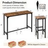 Tangkula 3PCS Bar Table & Chairs Set Industrial Dining Breakfast Table Set w/ Metal Frame - 4 of 4