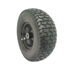 DSVIMOY 4-Pack Flat Free Tire and Wheel Assemblies, Compatible for 13*5-6 Solid Rubbe Riding Lawn Mower Wheels and Tires, Black, 13"*13"*6" - 1 of 4