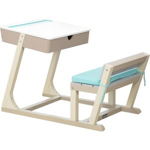 Little Tikes 1pc Great Ideas Desk Square Kids Table Set Teal Blue/Beige - 1 of 4