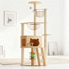 NAYSAYE 59" Modern Cat Tower, Wood Cat Tree Tower Indoor with Scratching Posts Acrylic Hammock, Cat Condo for Small Large Kittys, Beige, 20"*17"*11" - 2 of 4
