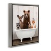 Stupell Industries Woodland Creatures Antique Bathtub Floating Frame Canvas Art, Gray, 25" x 25" - 2 of 4