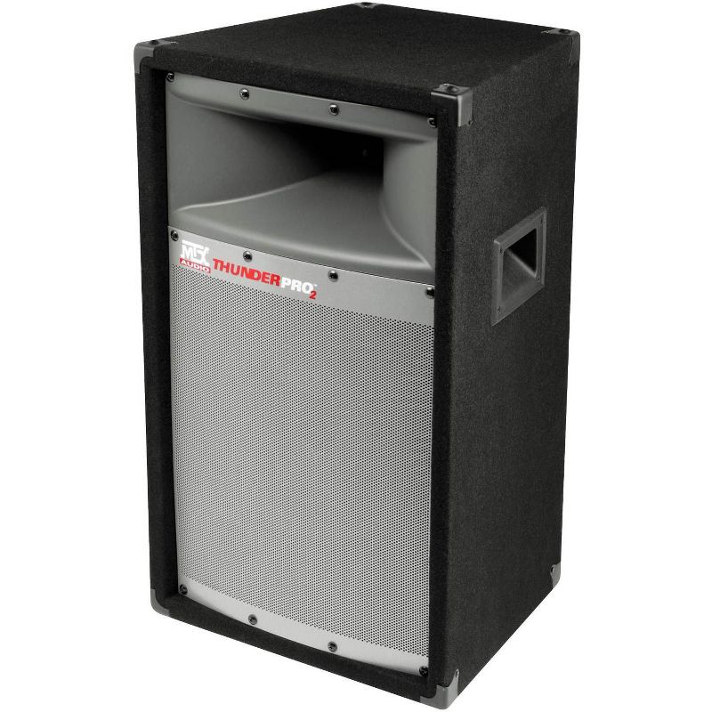 MTX TP1200 12 Inch 300 Watt 2 Way Loud Cabinet Tower Professional DJ PA Loudspeaker Audio System with Durable Corner Braces and Carry Handles, 2 of 7