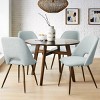 Panipeachy Upholstered Dining Chairs Set of 4, Mid-Century Modern Kitchen Chair with Walnut Finish Metal Legs - 2 of 4