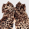 Satin Leopard Print Double Bow Hair Barrette - Wild Fable™ Brown: Animal Print, Recycled Polyester - 3 of 3