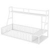 NicBex Twin/Full Size Kids Montessori Bed with Safety Fence,Floor Bed with Desk and Storage Shelves,Toddler bed for Bedroom,Off-White/Black - 4 of 4