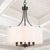 LNC Trend 4-Light 16" Modern Drum Small Chandelier, Matte Black with White Fabric Shade - 2 of 4