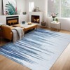 Washable Rug - 8x10 Modern Stripe Indoor Carpet, Non Slip Non Shedding Foldable Floor Cover  (Blue) - 2 of 4