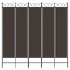 VidaXL 5-Panel Room Divider Brown 78.7 in.x78.7 in. Fabric - 4 of 4