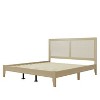 NicBex Natural Style Queen/King Solid Wood Bed Frame with Rattan Headboard,Modern Platform Bed for Bedroom,No Box Spring Needed - 3 of 4