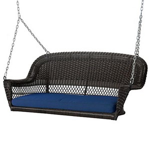 HomeStock Espresso Wicker Porch Swing - 1 of 4