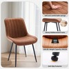 Modern Faux Leather Dining Chairs Set of 2, Sturdy Metal Legs, Upholstered Side Chair, for Kitchen & Dining Chairs - 3 of 4
