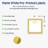 Avery Labels, 3" x 3", Gold-Metallic Ornaments, Matte, 60ct - 2 of 4