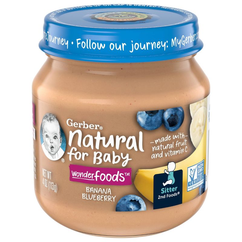 Gerber 2nd Food Natural Banana Blueberry Baby Meals - 4oz, 1 of 6