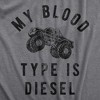 Mens My Blood Type Is Diesel T Shirt Funny Sarcastic Lifted Truck Tee For Guys - Crazy Dog Men's T Shirt - 2 of 4