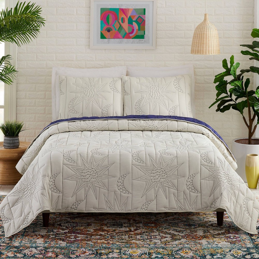 Photos - Duvet 3pc King Sun & Moon Quilt Set - Justina Blakeney for Makers Collective