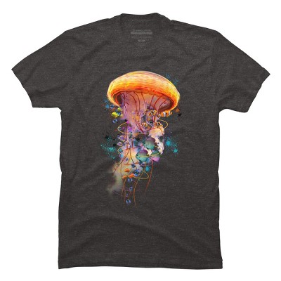 Men's Design By Humans Electric Jellyfish World By DavidLoblaw T-Shirt