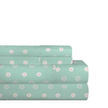 Pointehaven 200 Thread Count Printed or Solid Cotton Percale Breathable Crisp feel Sheet Set